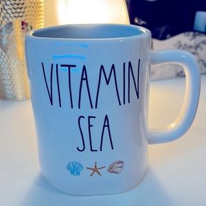 Rae Dunn Vitamin Sea Mug NWT blue interior